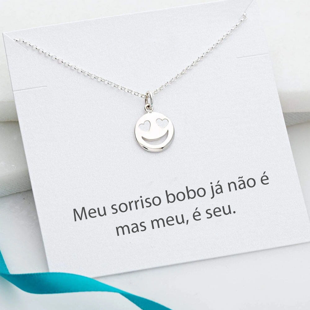 Colar Emoji Apaixonado em Prata 925