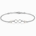 Pulseira de Prata 925 Infinito com Pérolas