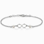 Pulseira de Prata 925 Infinito com Pérolas