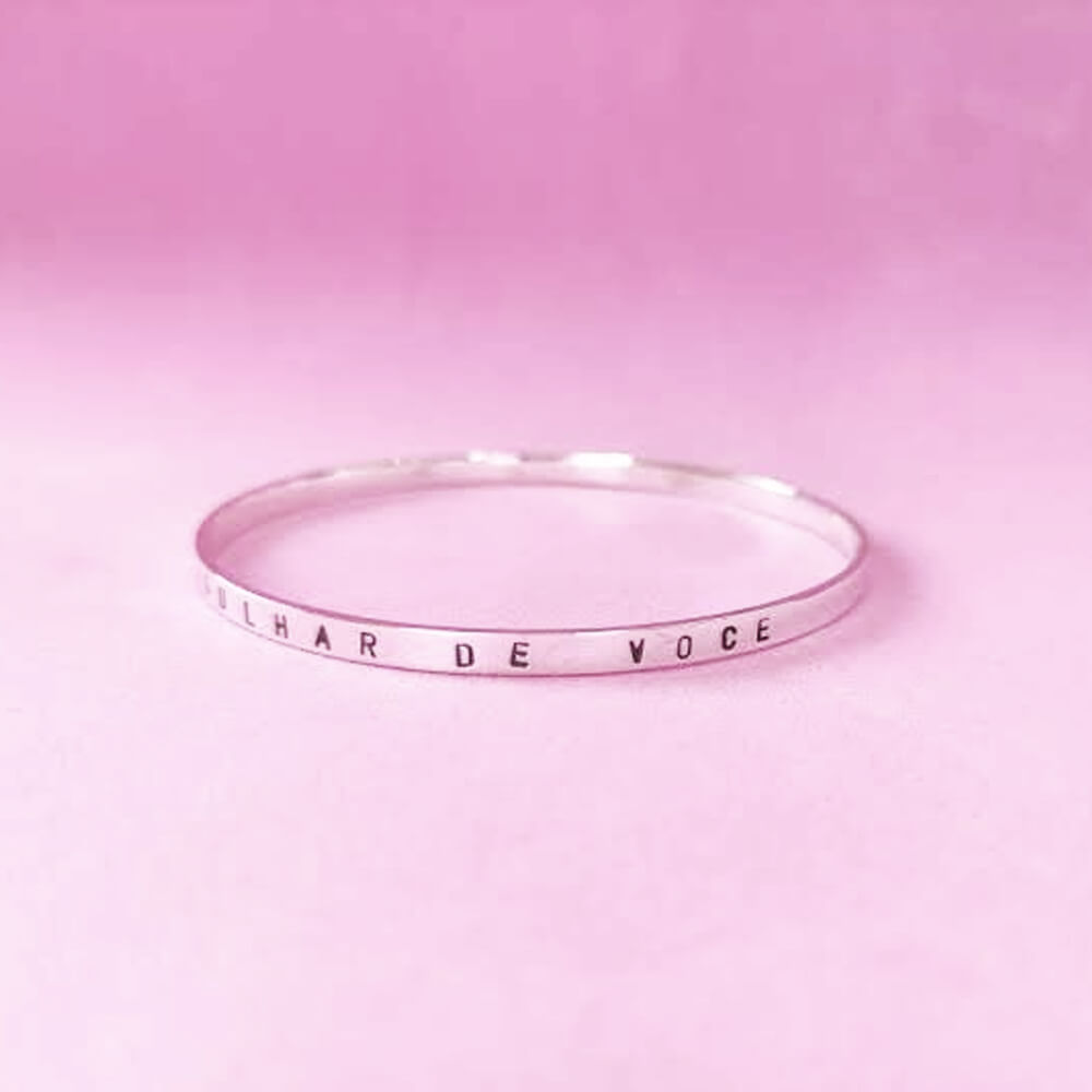 Bracelete com Frase Personalizada em Prata 950