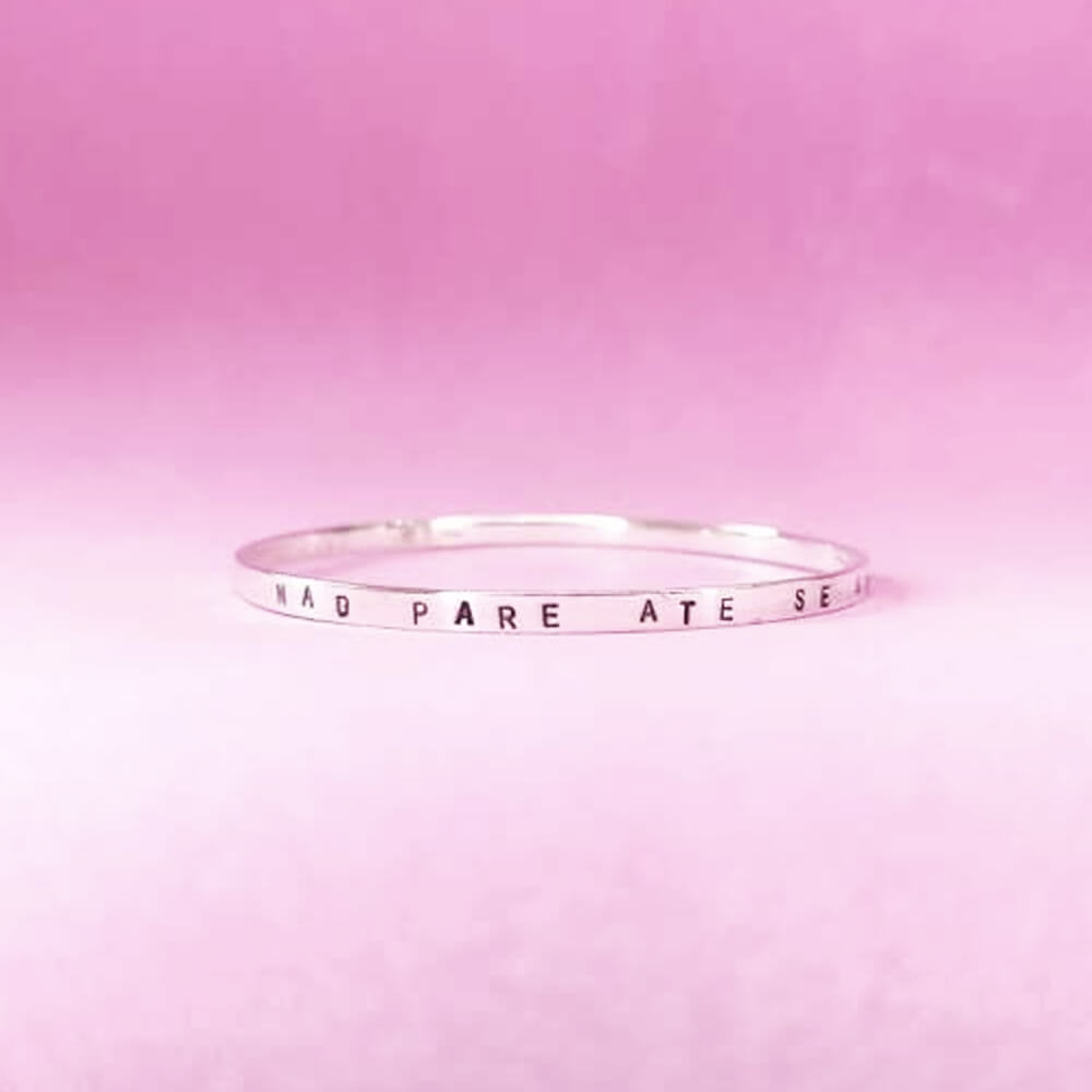 Bracelete com Frase Personalizada em Prata 950