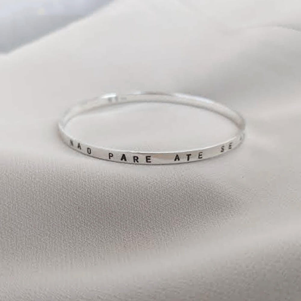 Bracelete com Frase Personalizada em Prata 950