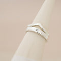 Conjunto Anel V e Anel Reto com Pedra Zirconia em Prata 950