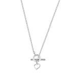 Colar Love Coração com Fecho T em Prata 925