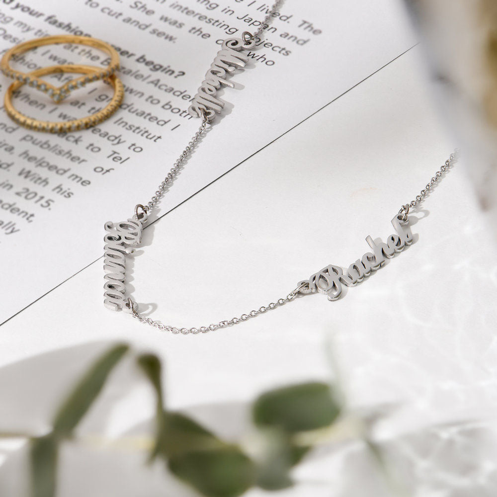 Colar com Três Nomes Personalizada em Prata 925