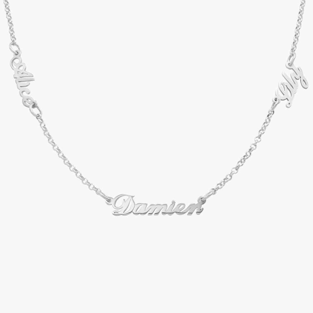 Colar com Três Nomes Personalizada em Prata 925