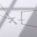 Colar Pingente com Cruz Pedra de Zirconia em Prata 925