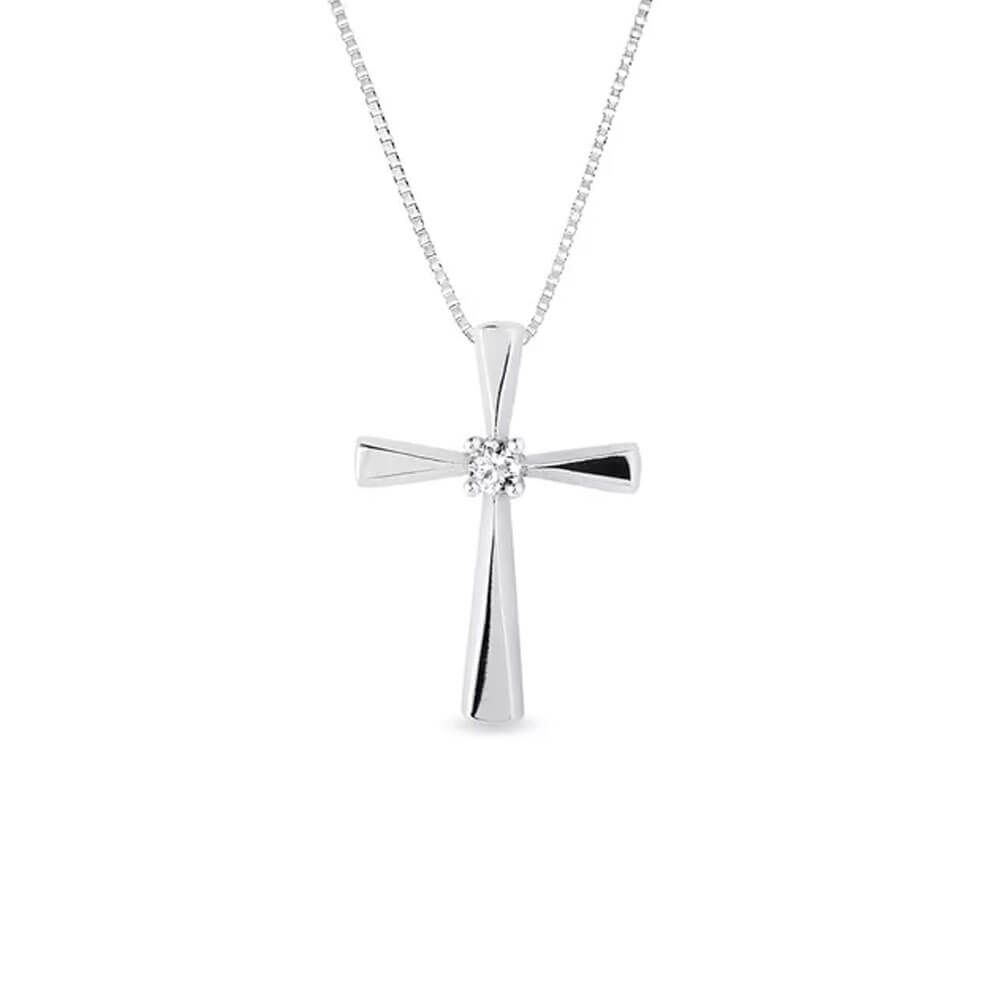 Colar Pingente com Cruz Pedra de Zirconia em Prata 925