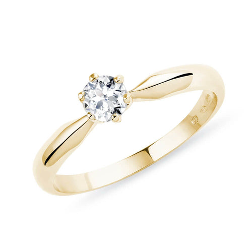 Anel de Ouro 18k 750 Feminino Solitário 6 Garras