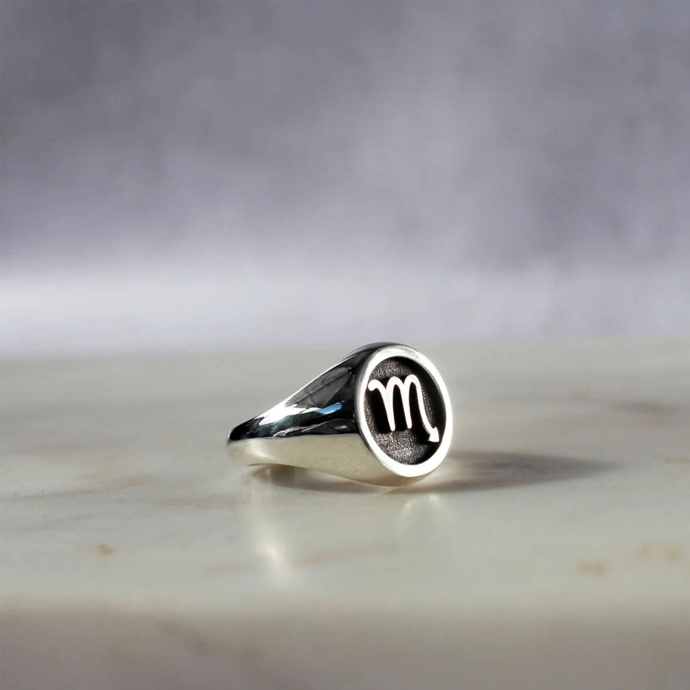 Anel Masculino com Símbolo Signo em Prata 950