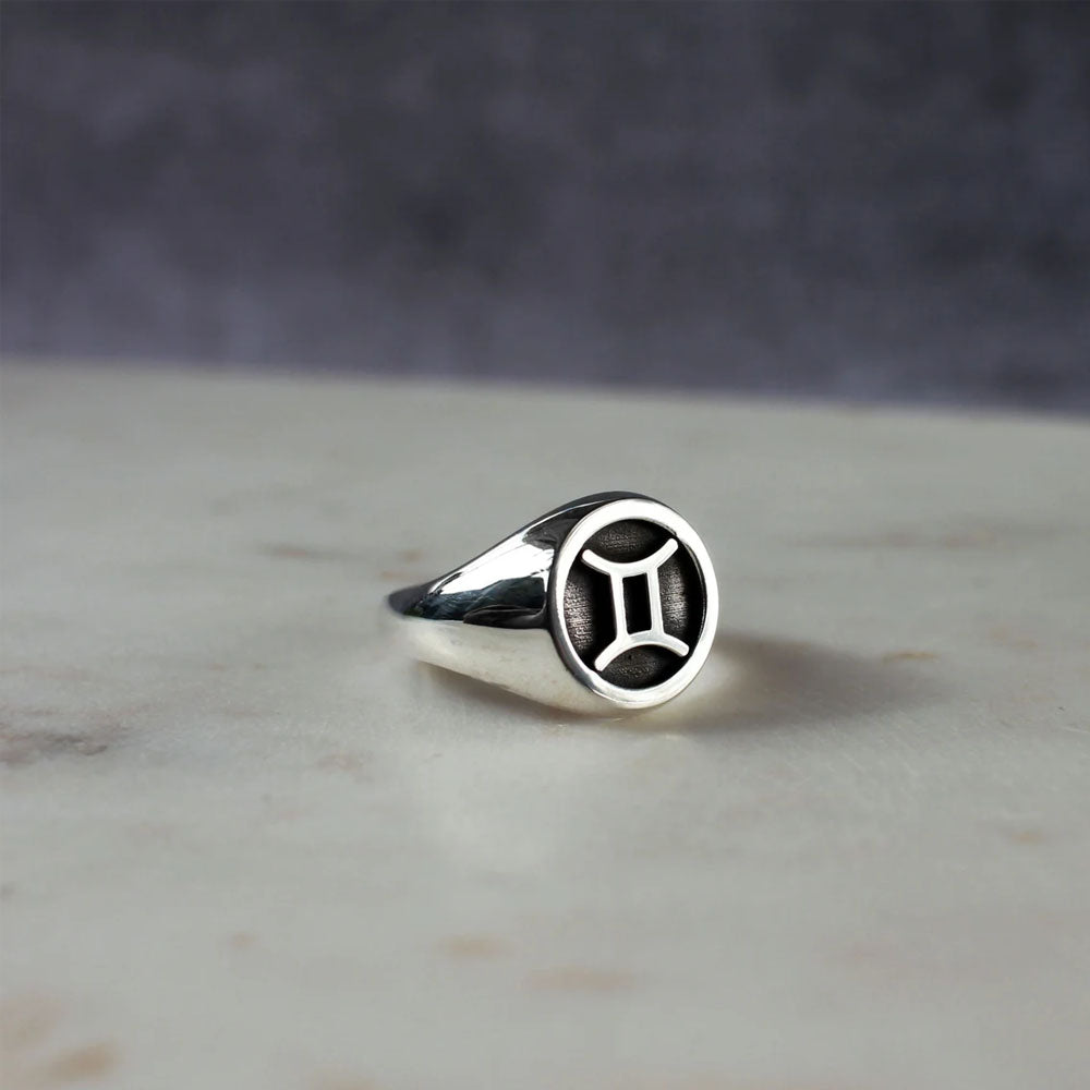 Anel Masculino com Símbolo Signo em Prata 950