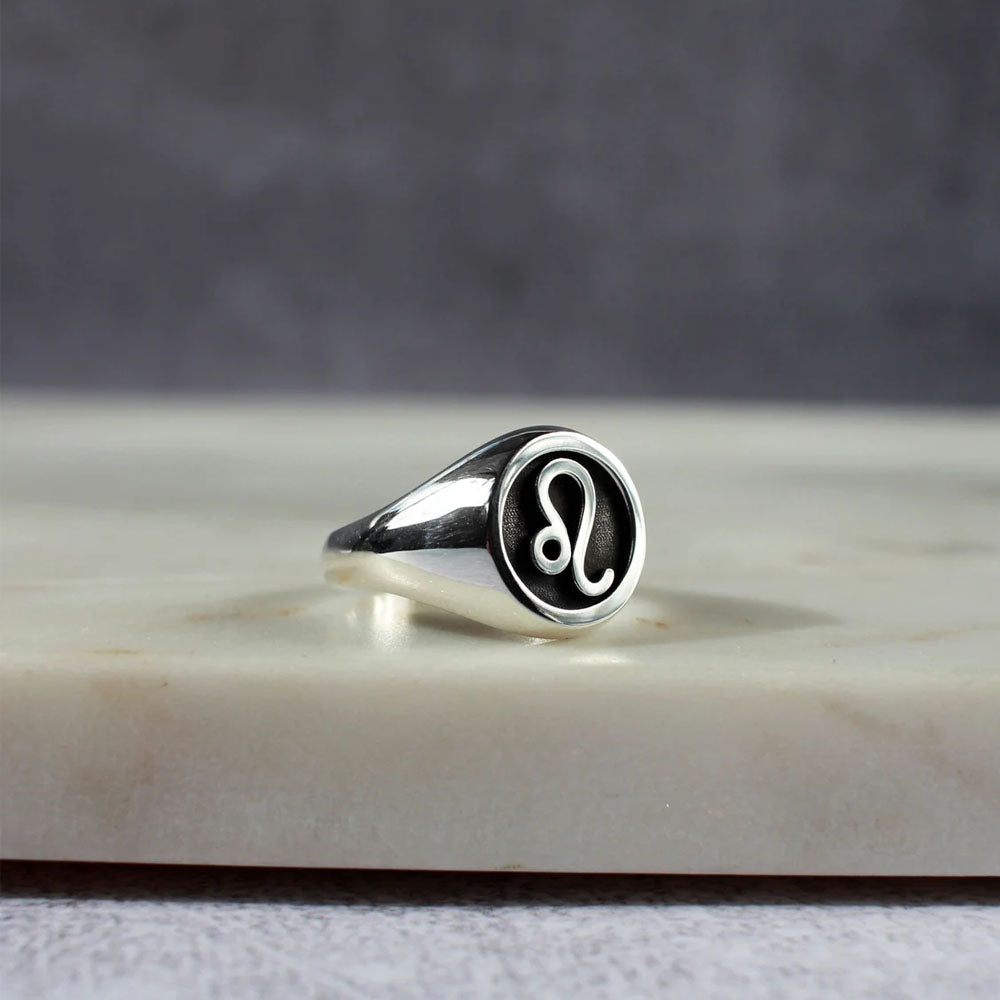 Anel Masculino com Símbolo Signo em Prata 950