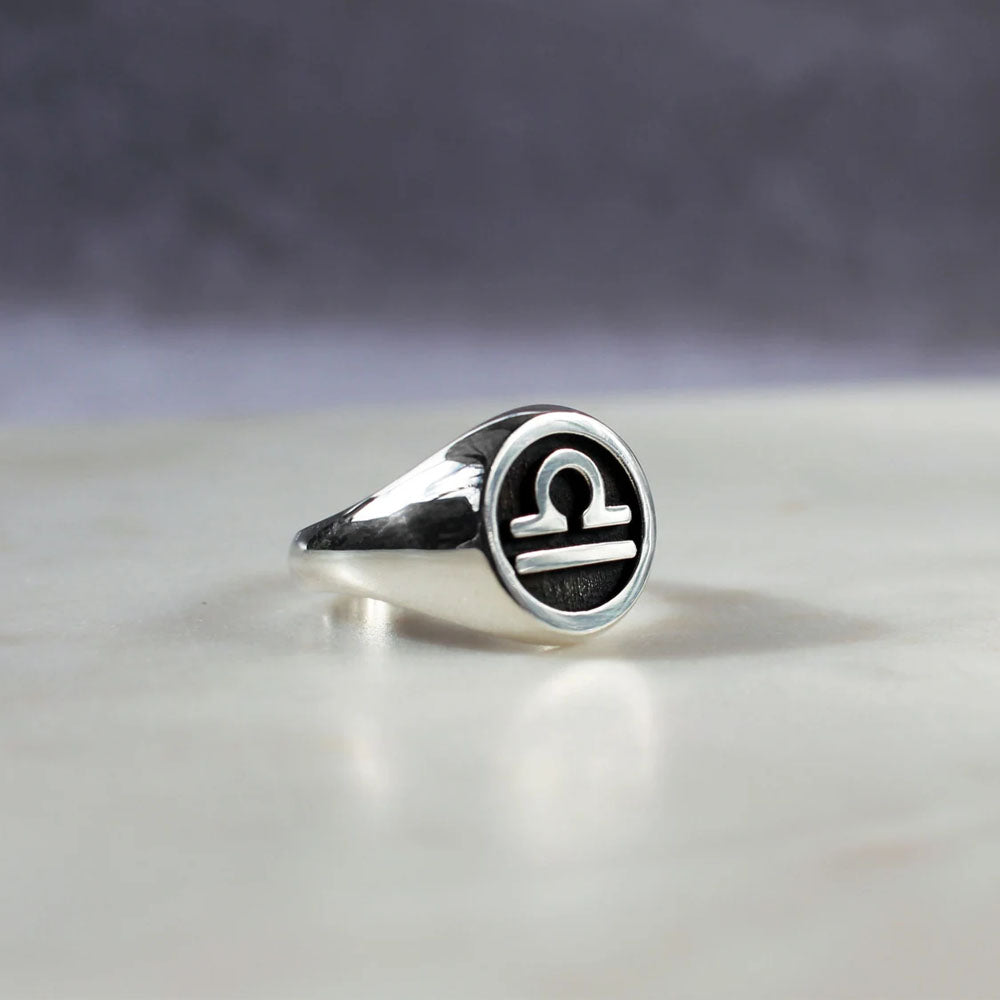Anel Masculino com Símbolo Signo em Prata 950