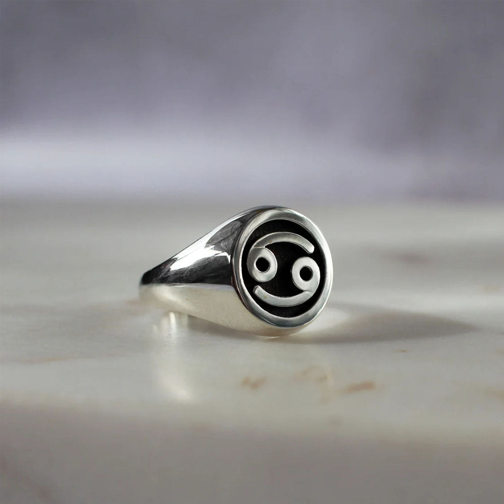 Anel Masculino com Símbolo Signo em Prata 950
