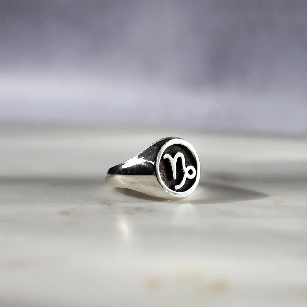 Anel Masculino com Símbolo Signo em Prata 950