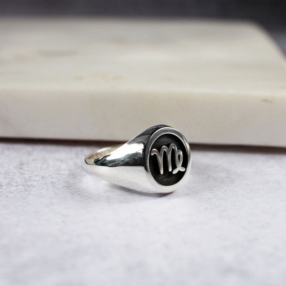 Anel Masculino com Símbolo Signo em Prata 950