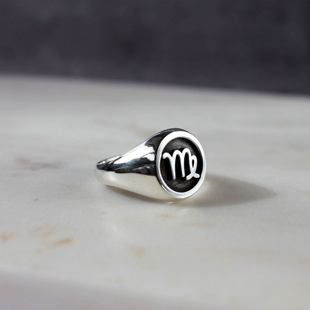 Anel Masculino com Símbolo Signo em Prata 950