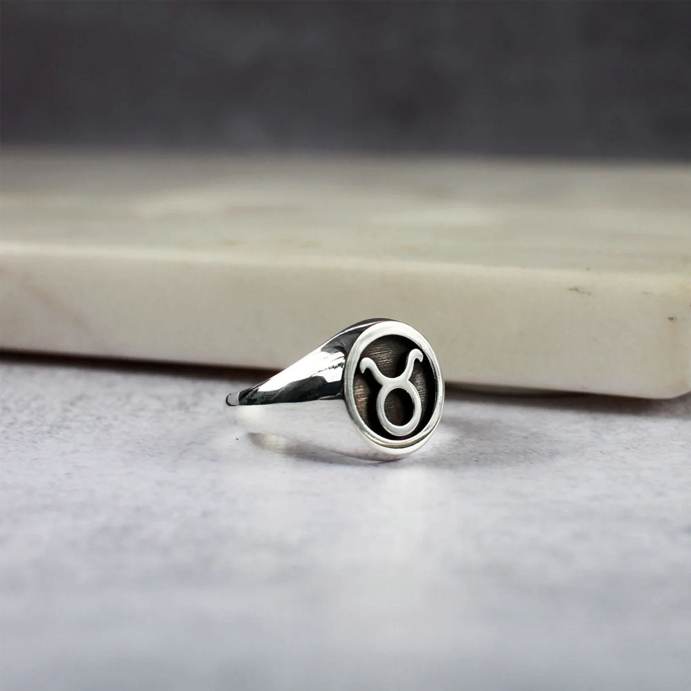Anel Masculino com Símbolo Signo em Prata 950