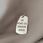 Cordao com Pingente Masculino Placa Personalizado em Prata 925