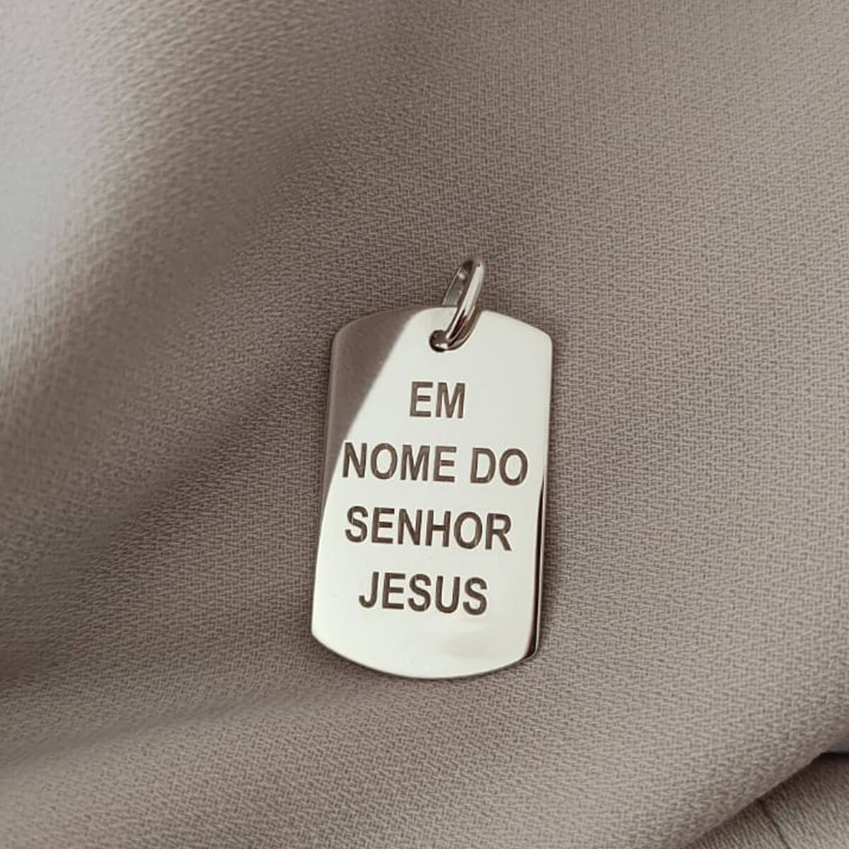 Cordao com Pingente Masculino Placa Personalizado em Prata 925
