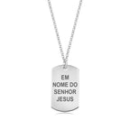 Cordao com Pingente Masculino Placa Personalizado em Prata 925