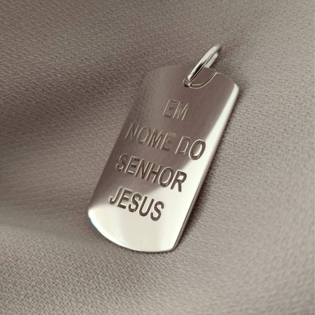 Cordao com Pingente Masculino Placa Personalizado em Prata 925