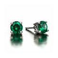 Brinco com Pedra de Zirconia Verde em Prata 950