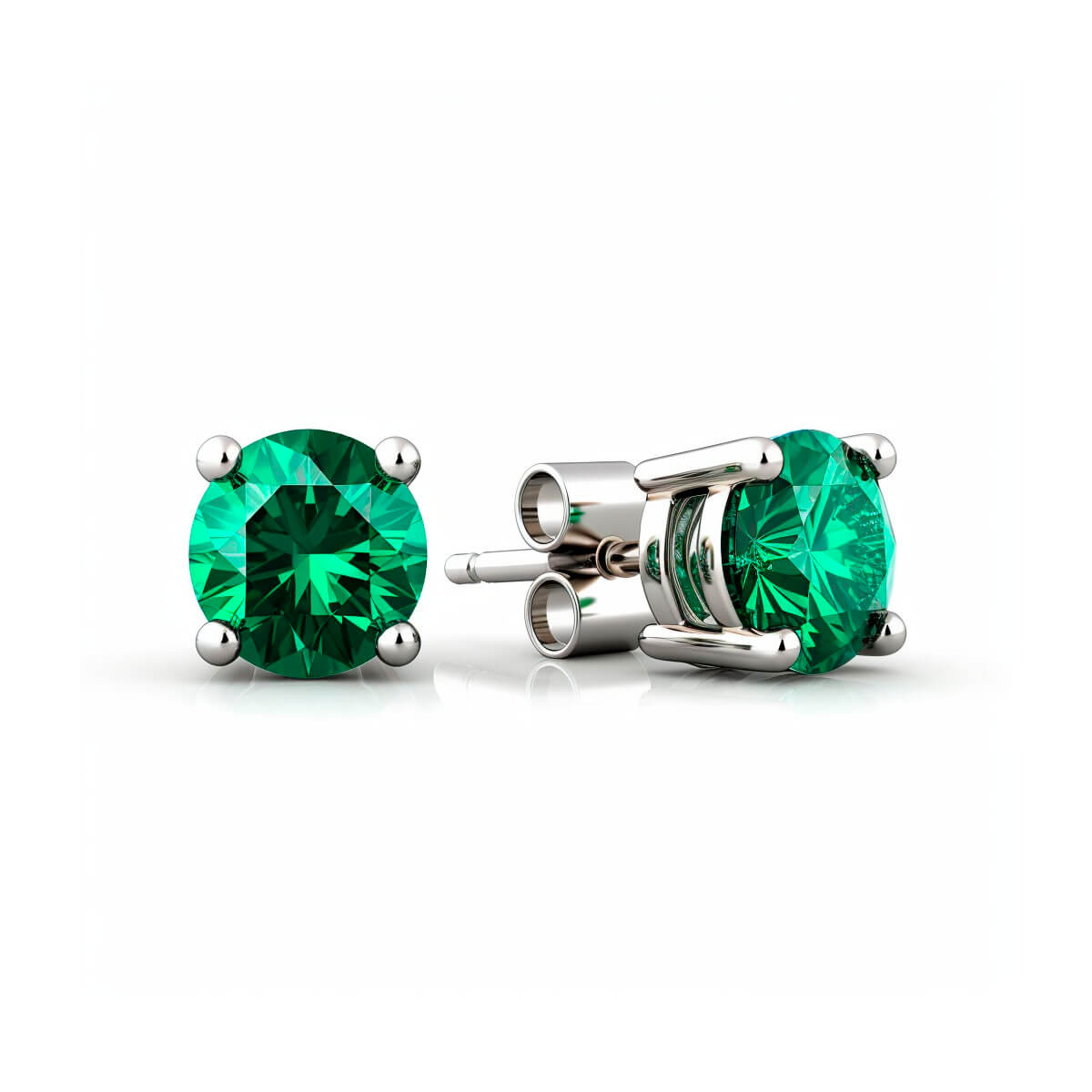 Brinco com Pedra de Zirconia Verde em Prata 950