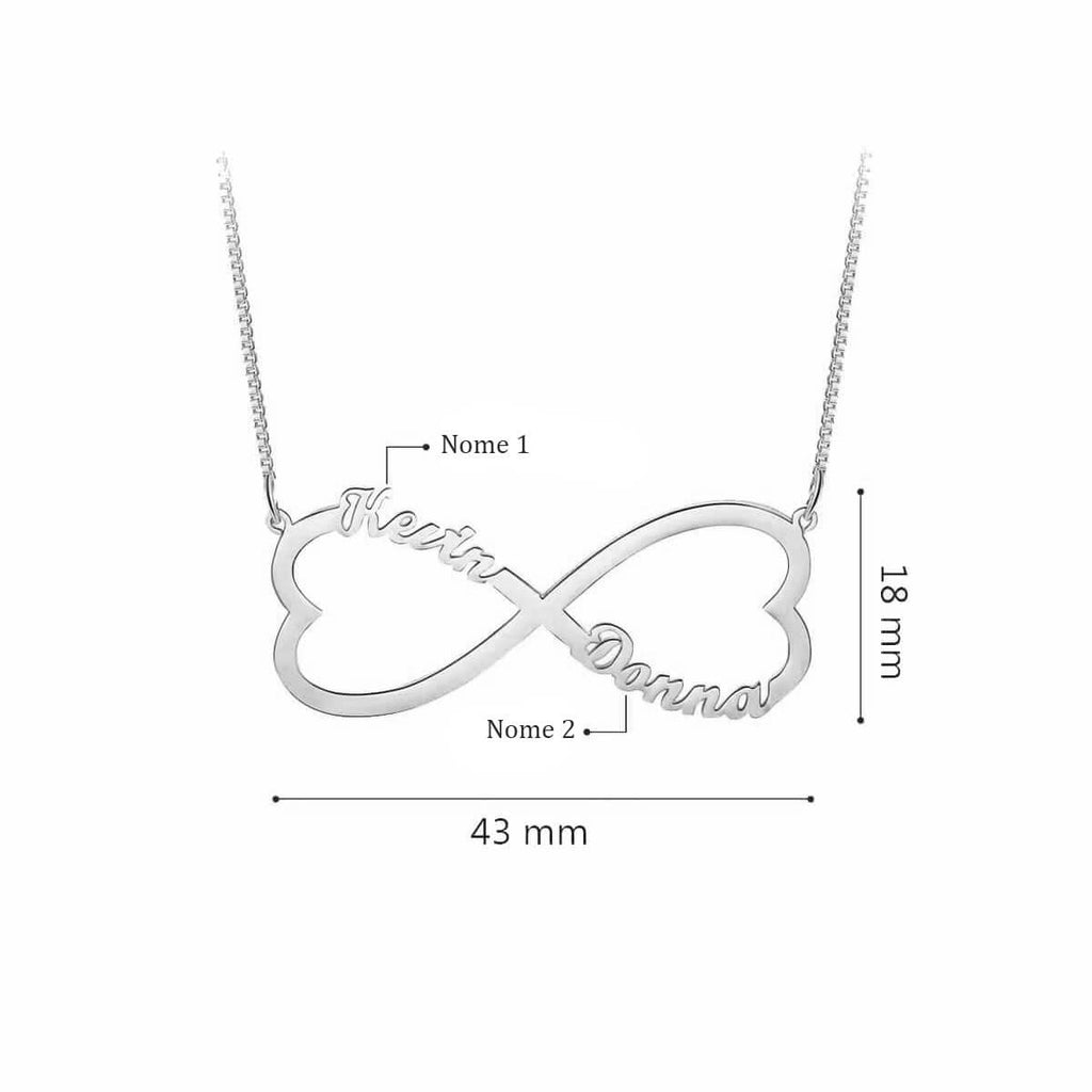 Colar Infinito com Nome Personalizado em Prata 925