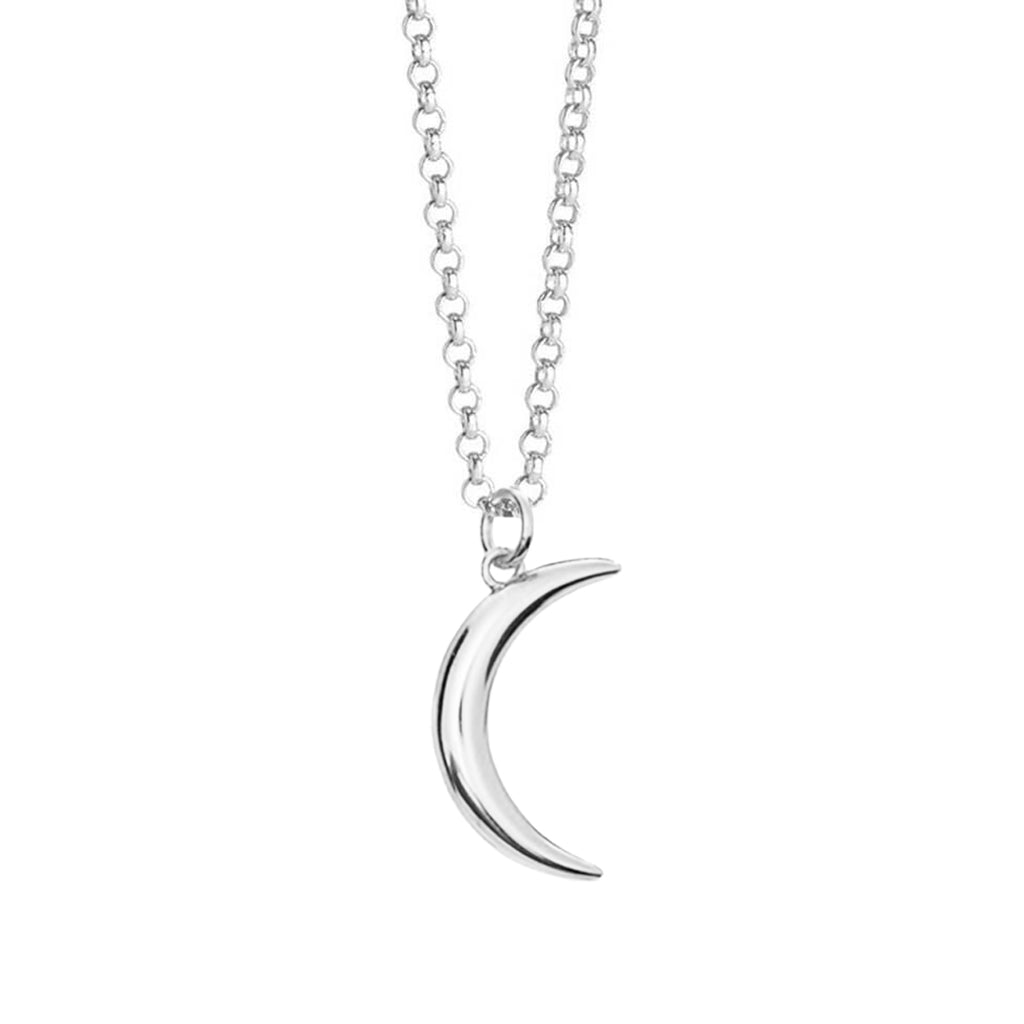 Colar Lua Prata 925 com Corrente Elo Portugues