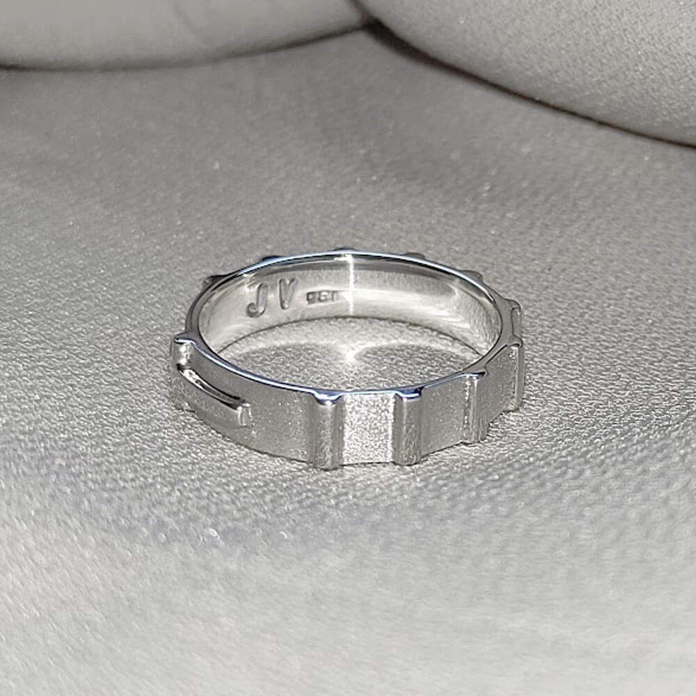 Anel de Terço Engrenagem Prata 4 mm