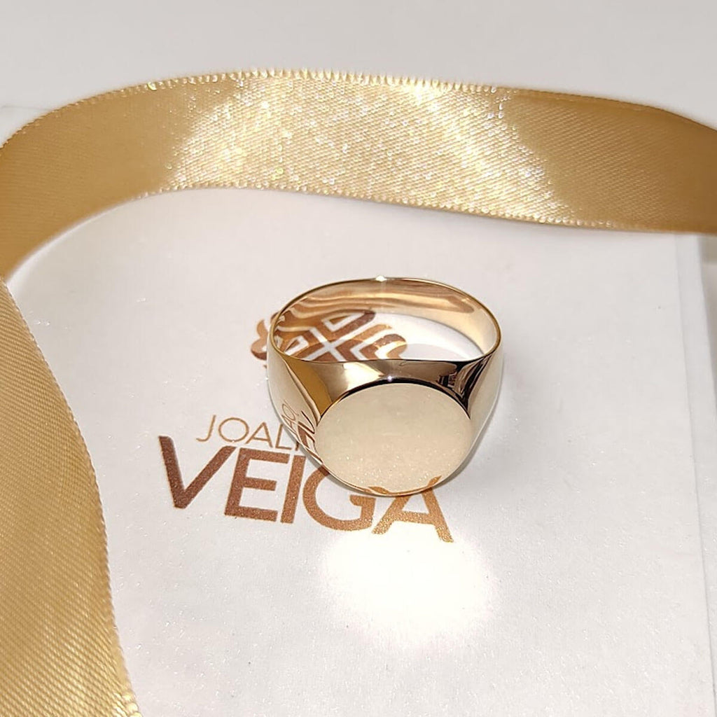 Anel Chevalier Sinete Joia Ouro Amarelo Legitimo 18k 750