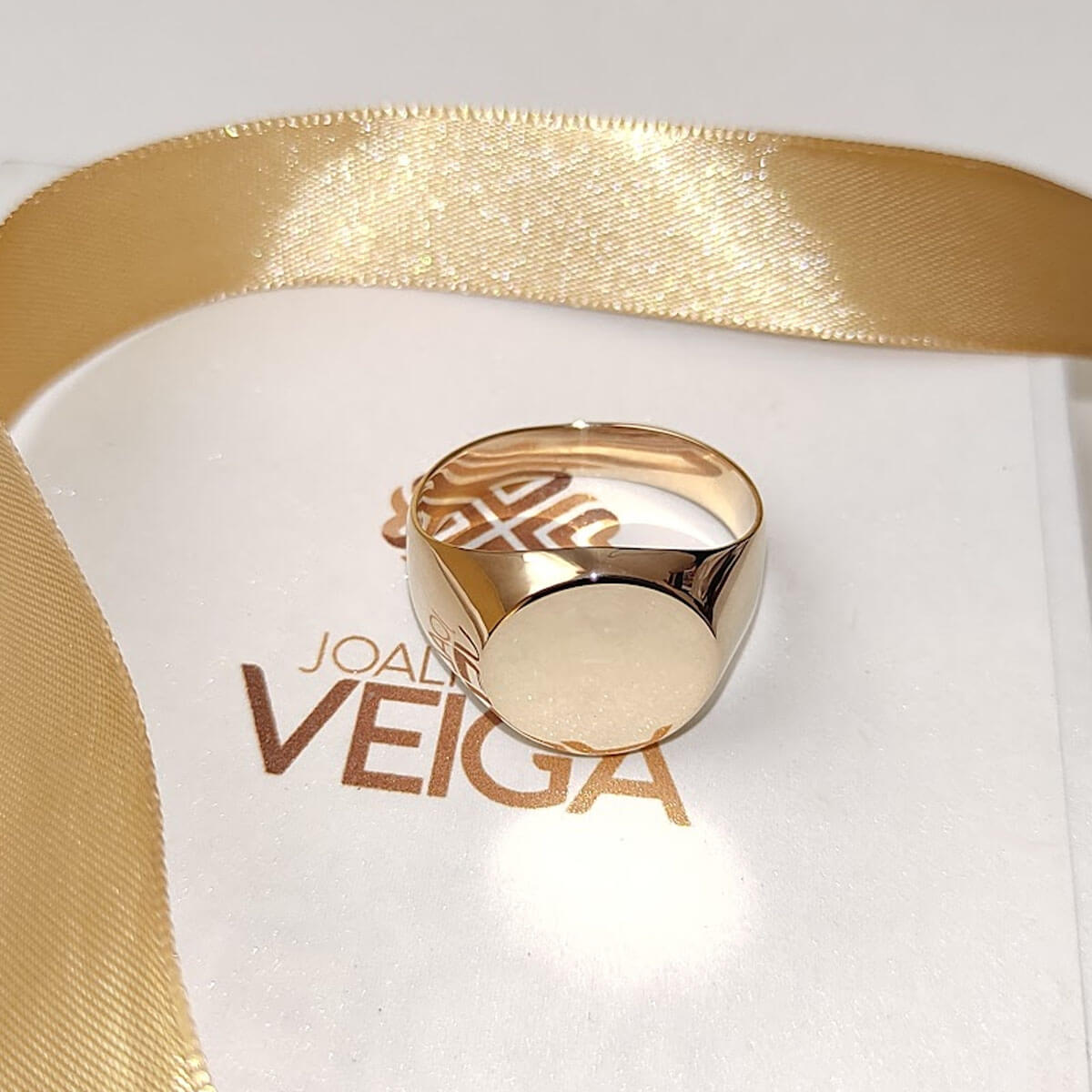 Anel Chevalier Sinete Joia Ouro Amarelo Legitimo 18k 750