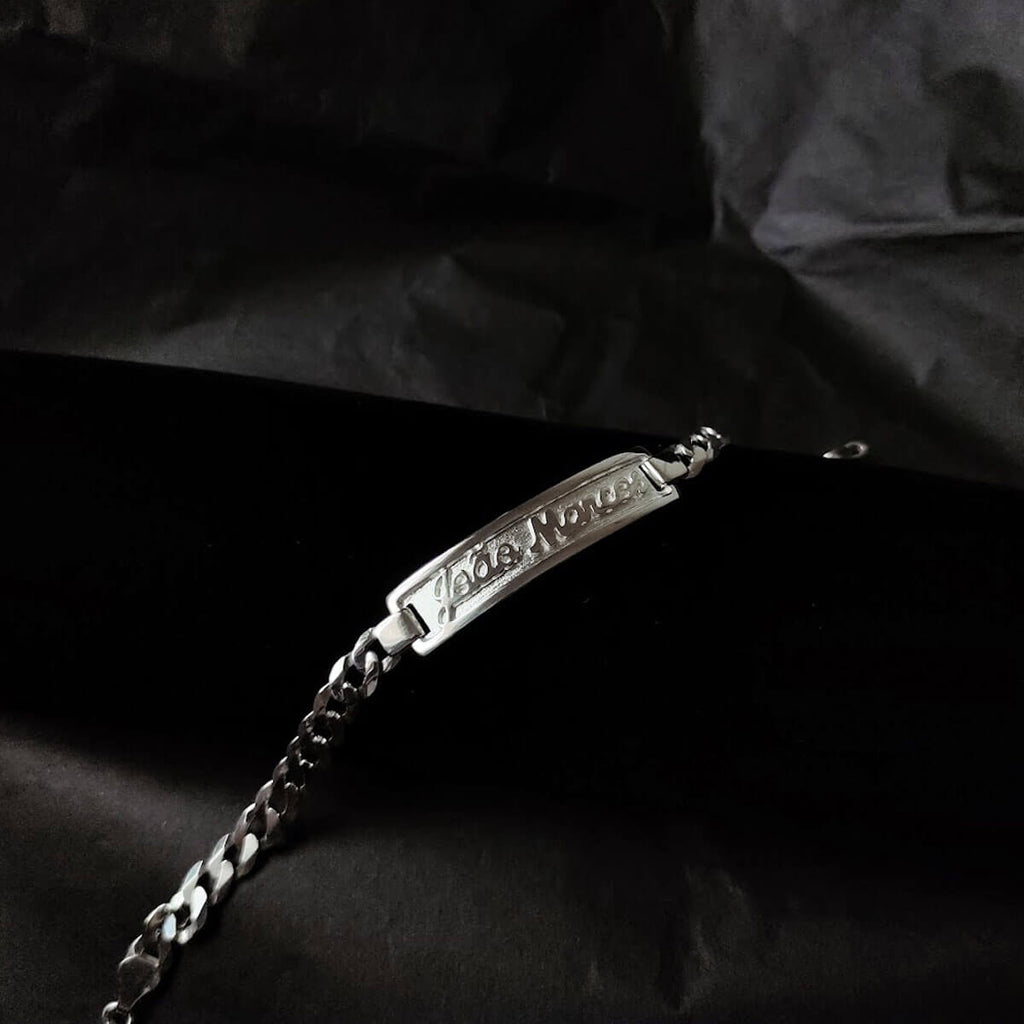 Pulseira Masculina Chapa com Nome Personalizado em Prata 925