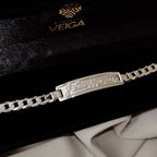 Pulseira Masculina Chapa com Nome Personalizado em Prata 925