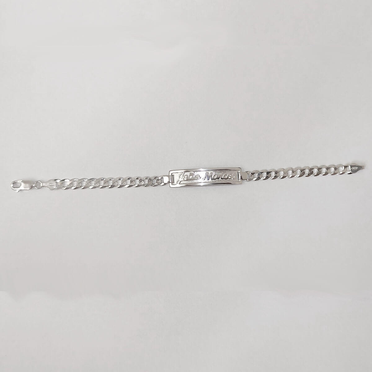 Pulseira Masculina Chapa com Nome Personalizado em Prata 925