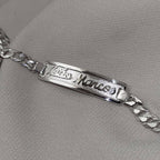 Pulseira Masculina Chapa com Nome Personalizado em Prata 925