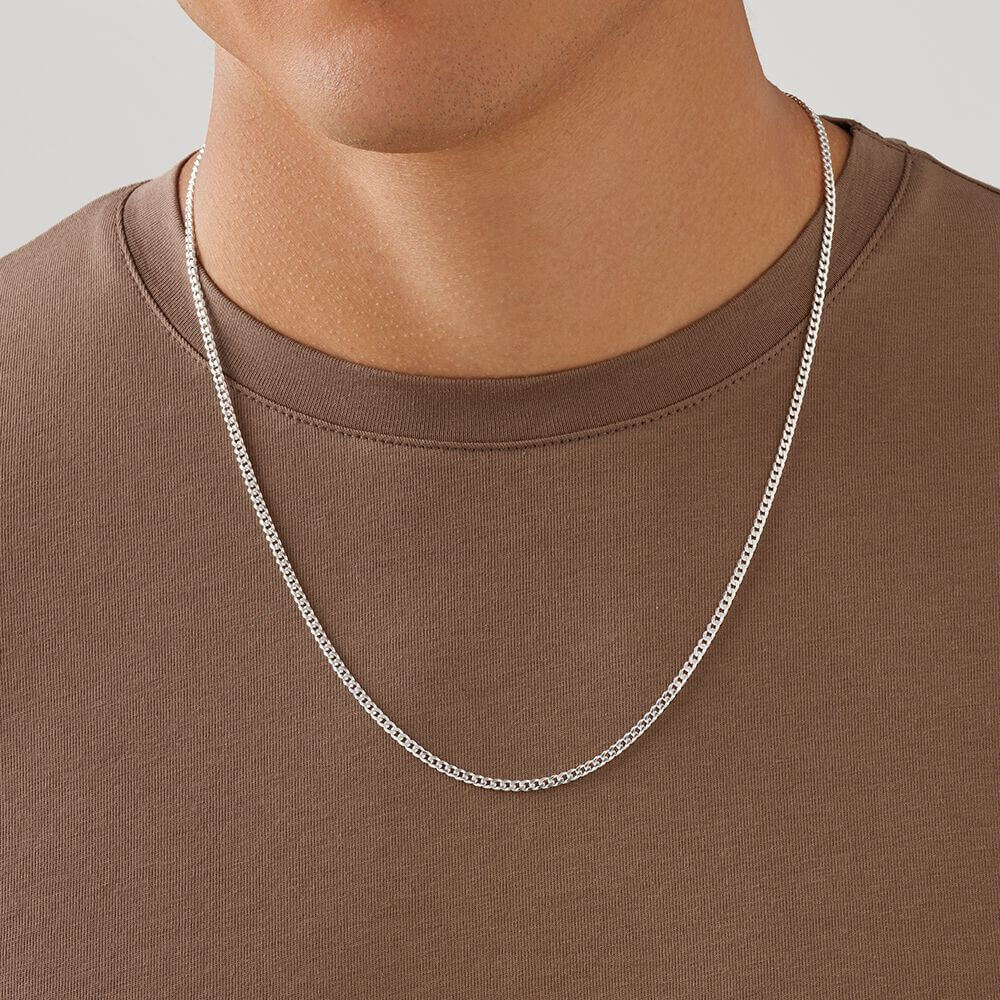Corrente Masculina Elo Grumet 3mm em Prata 925 60cm