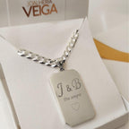 Colar Masculino com Pingente Placa Personalizado Prata 925