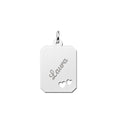 Pingente Feminino Placa Coração Nome Gravado Prata 950