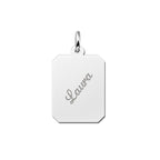 Pingente Placa com Nome Gravado Personalizado Prata 950