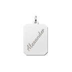 Pingente Placa com Nome Gravado Personalizado Prata 950