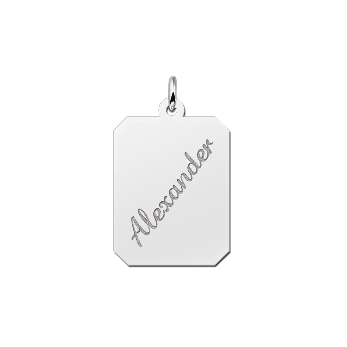 Pingente Placa com Nome Gravado Personalizado Prata 950