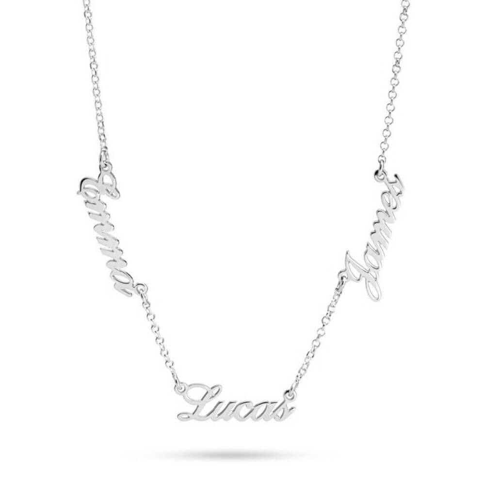 Corrente com 3 Nomes Personalizado em Prata 925
