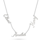 Corrente com 3 Nomes Personalizado em Prata 925