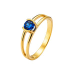 Anel de Formatura Psicologia Safira Azul em Ouro 18k 750