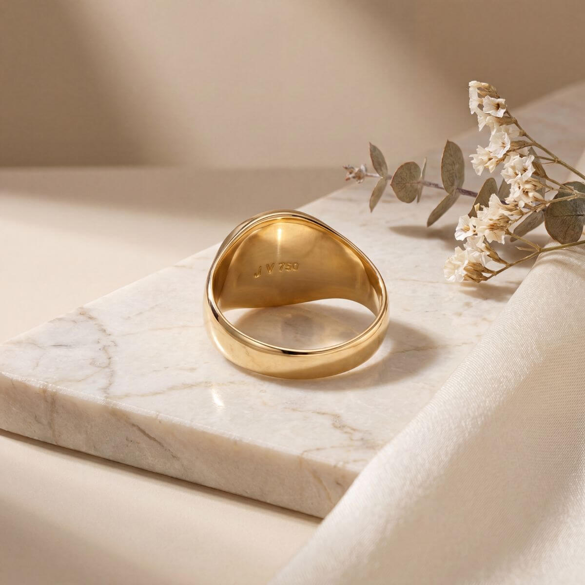 Anel Chevalier Sinete Joia Ouro Amarelo Legitimo 18k 750