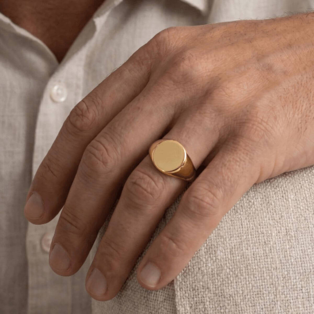 Anel Chevalier Sinete Joia Ouro Amarelo Legitimo 18k 750