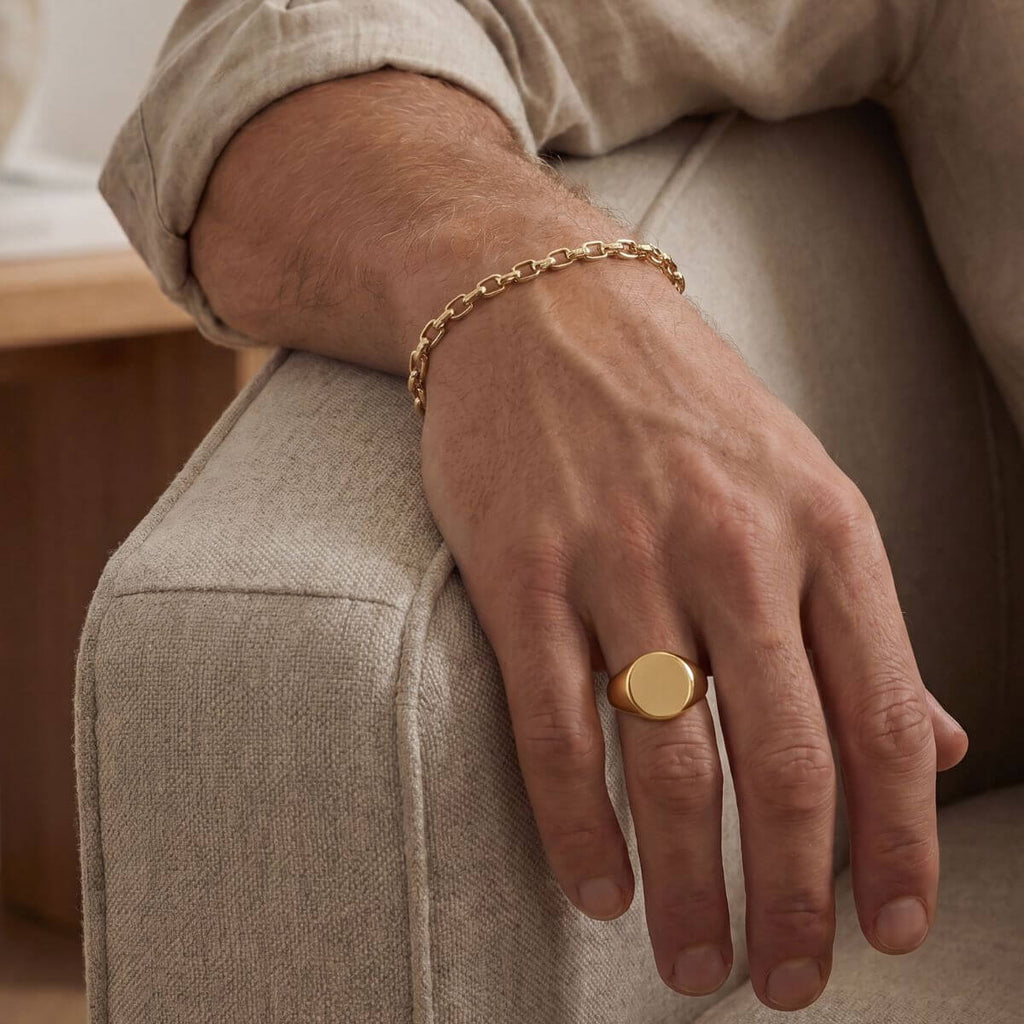 Anel Chevalier Sinete Joia Ouro Amarelo Legitimo 18k 750