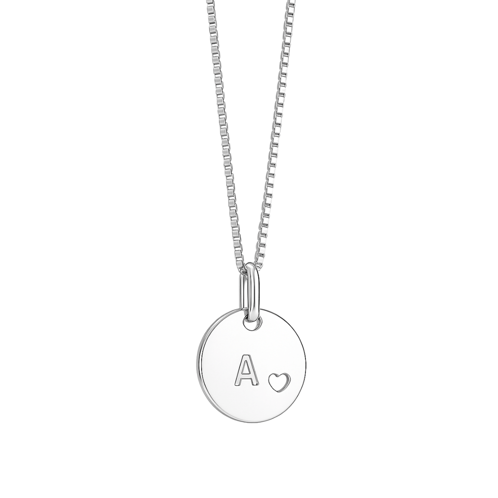 Correntinha com Medalha Letra Personalizada Prata 925